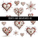 Hearts and Snowflakes UV DTF Decal sheets 2 to choose from