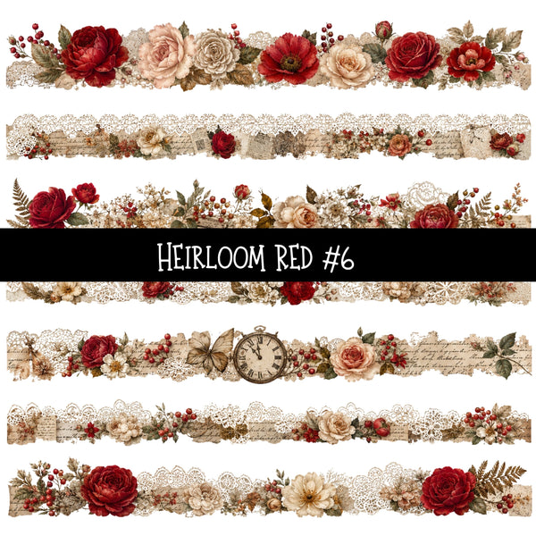 Heirloom Red Torn Pages UV DTF Decal sheets 7 Designs available