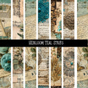 Heirloom Teal precut Strips 12x12 vinyl sheet
