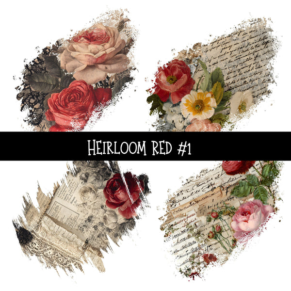 Heirloom Red Torn Pages UV DTF Decal sheets 7 Designs available