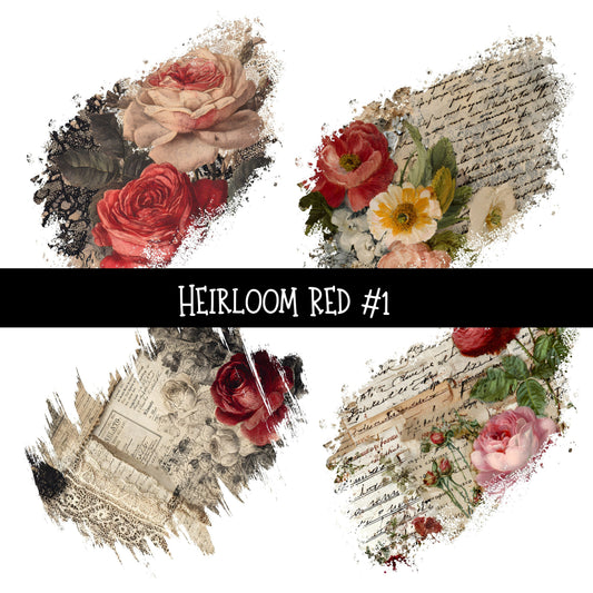 Heirloom Red Torn Pages UV DTF Decal sheets 7 Designs available