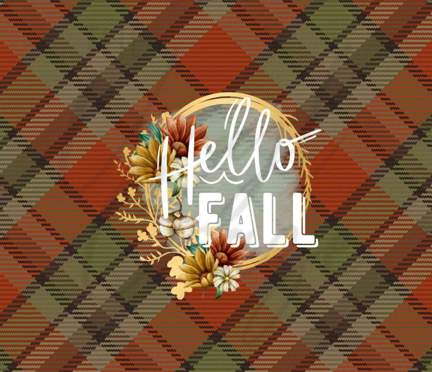 Hello Fall Plaid - Adhesive Vinyl Wrap and 12x12 Sheet