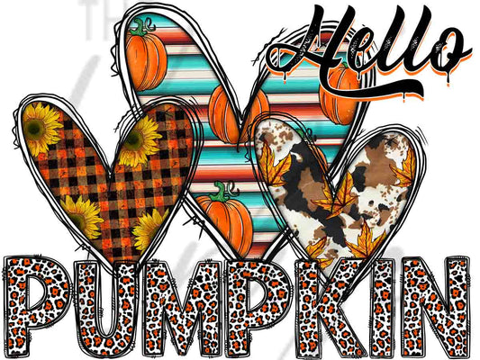 Hello Pumpkin Fall Vibes - UV DTF Decal