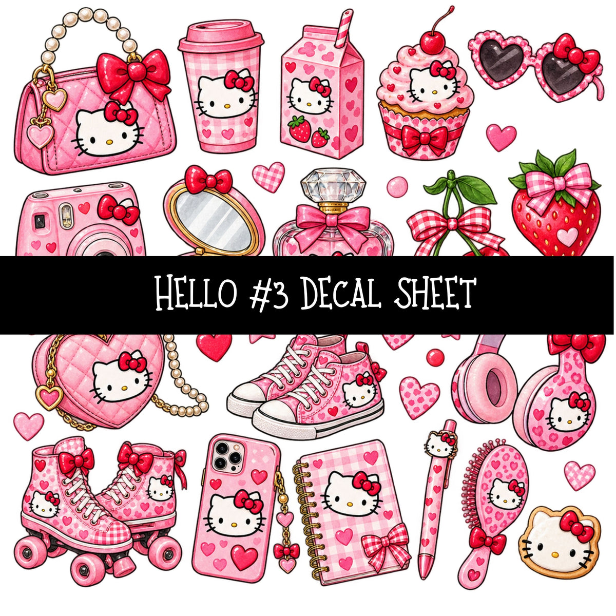 Hello UV DTF Decal sheets 11 Designs available