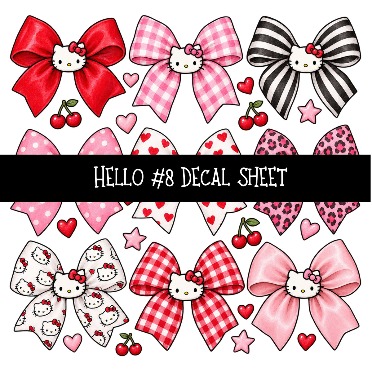Hello UV DTF Decal sheets 11 Designs available