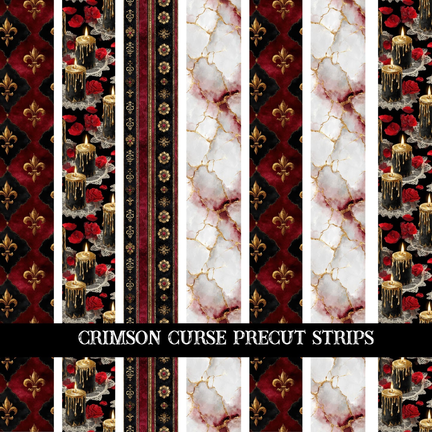 Crimson Curse precut Strips 12x12 vinyl sheet