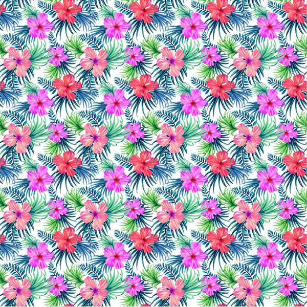 Hibiscus and Palm - Adhesive Vinyl 12x12 Sheets