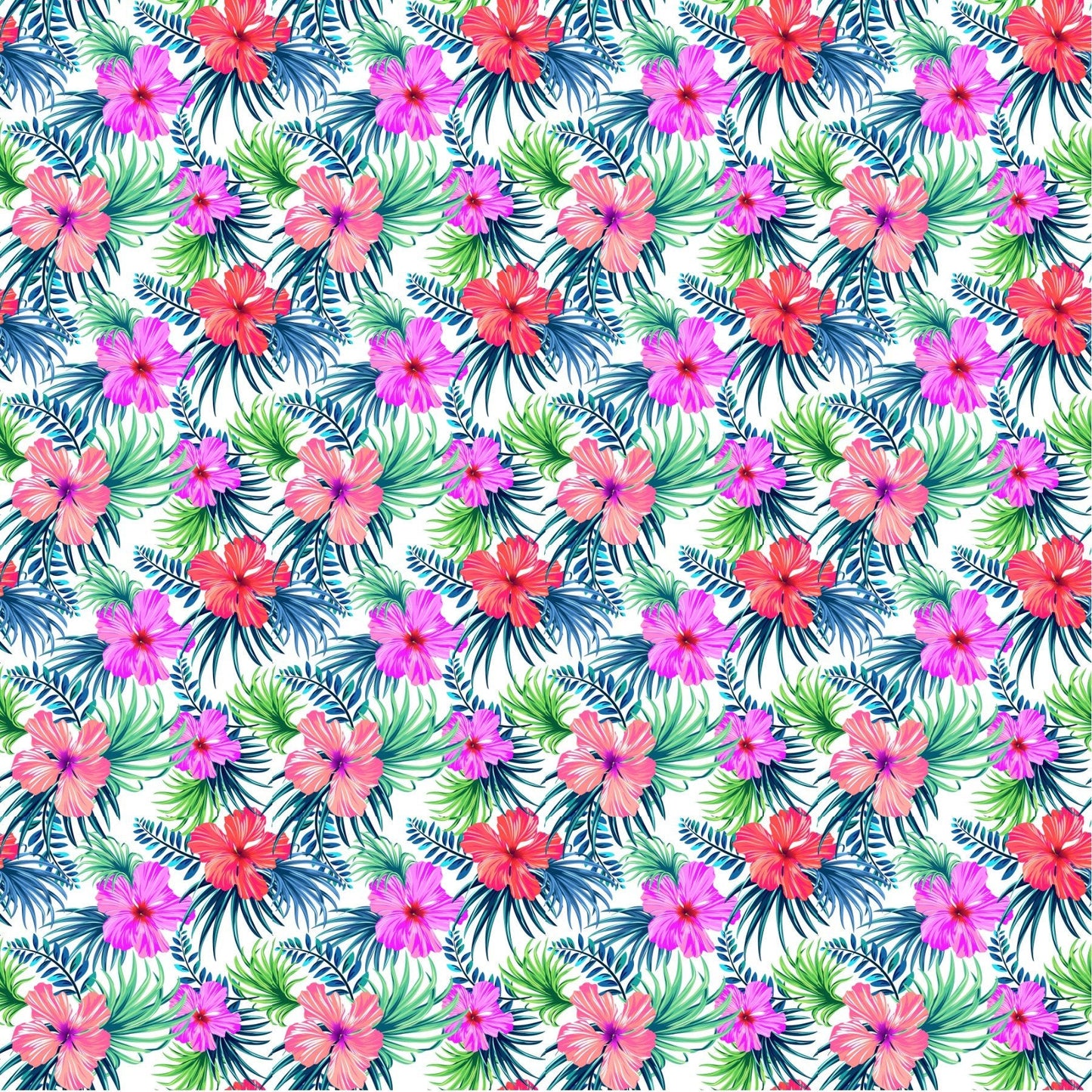 Hibiscus and Palm - Adhesive Vinyl 12x12 Sheets