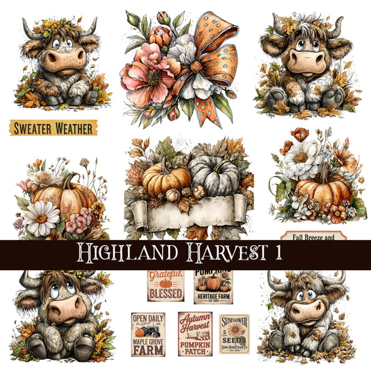 Highland Harvest UV DTF Decal Sheets 3 Designs