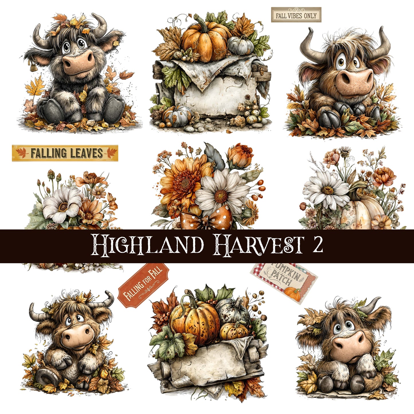 Highland Harvest UV DTF Decal Sheets 3 Designs