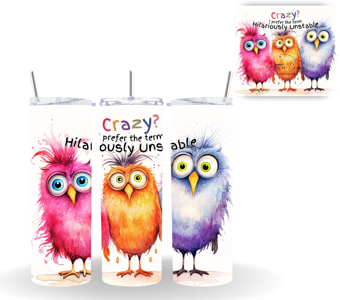 Crazy Birds - Adhesive Vinyl Wrap - 18 Designs