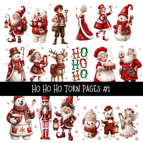 Ho Ho Ho Torn Pages UV DTF Decal sheets 11 Designs available