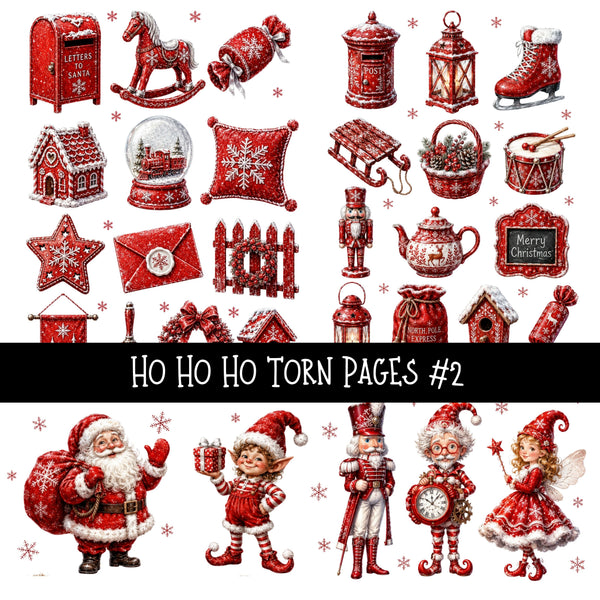 Ho Ho Ho Torn Pages UV DTF Decal sheets 11 Designs available