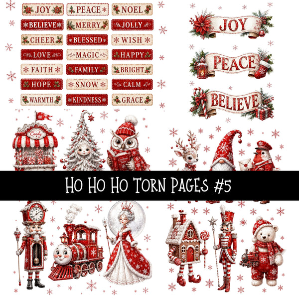 Ho Ho Ho Torn Pages UV DTF Decal sheets 11 Designs available