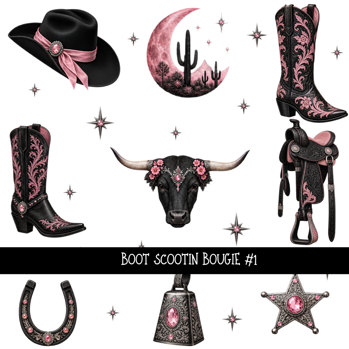 Boot Scootin Bougie   - UV DTF Decal sheets