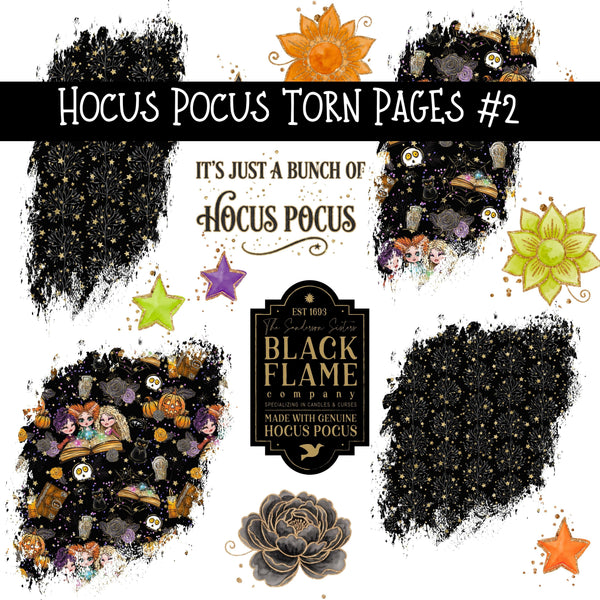 Hocus Pocus Torn Pages UV DTF Decal sheets 3 designs available