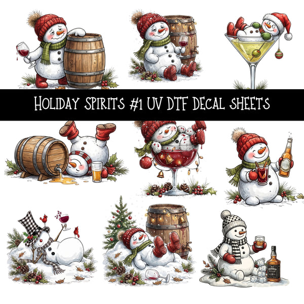 Holiday Spirits UV DTF Decal sheets 5 designs available