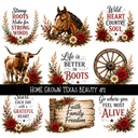 Home Grown Texas Beauty - UV DTF Decal sheet 3 variants