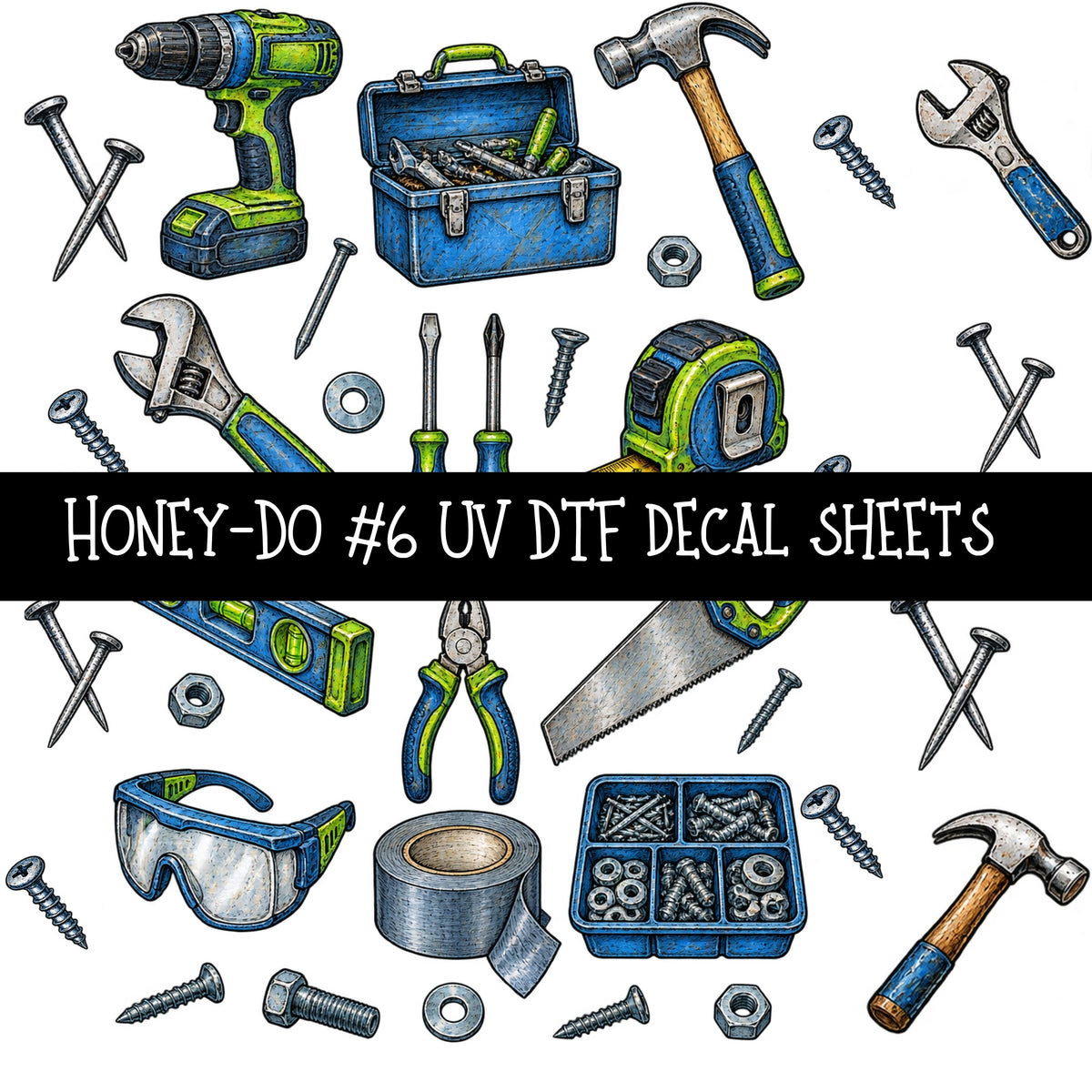 Honey-Do UV DTF Decal sheets 9 Designs available