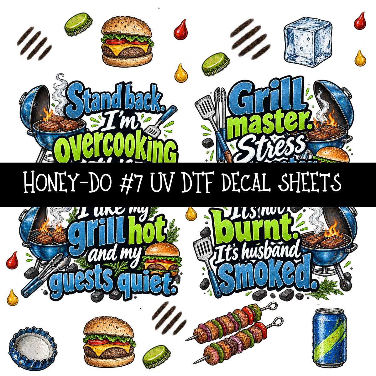 Honey-Do UV DTF Decal sheets 9 Designs available