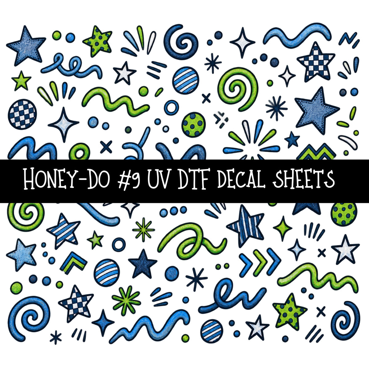 Honey-Do UV DTF Decal sheets 9 Designs available