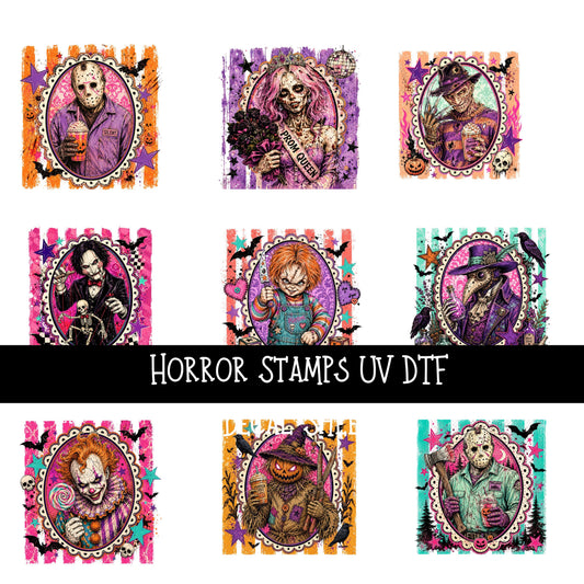 Horror Stamps UV DTF Decal sheets