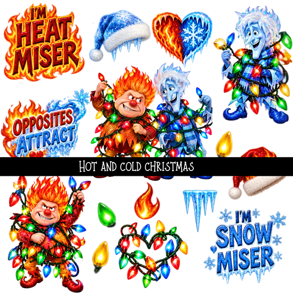 Hot and cold christmas - UV DTF Decal sheet