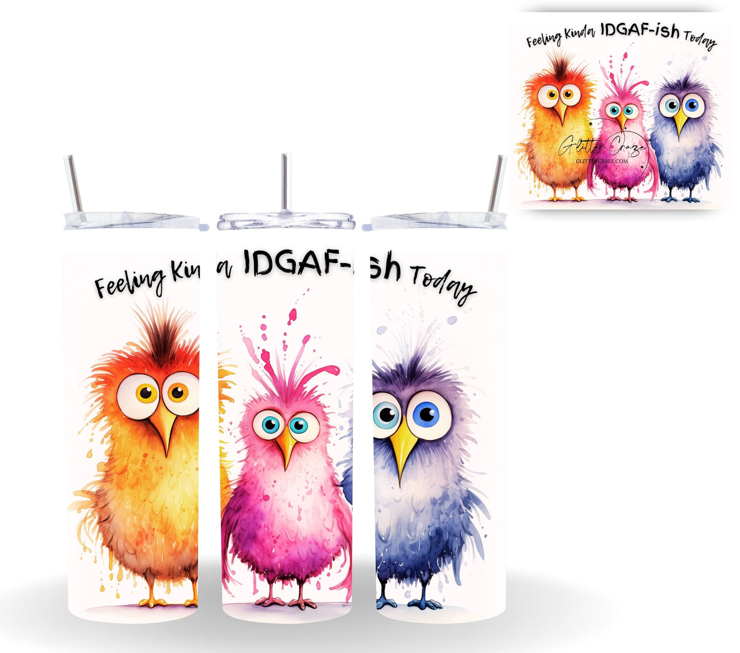 Crazy Birds - Adhesive Vinyl Wrap - 18 Designs