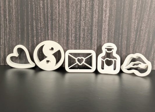 Valentines Day set - Clay Earing Cutters (Set of 5 ) 2 variants