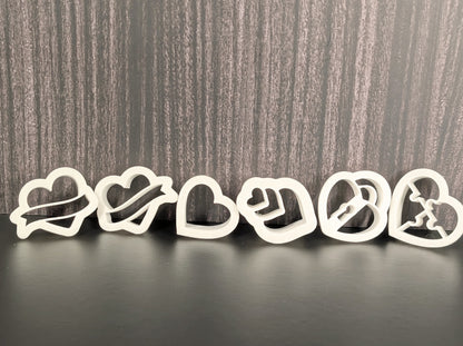 Valentines Day set - Clay Earing Cutters (Set of 5 ) 2 variants