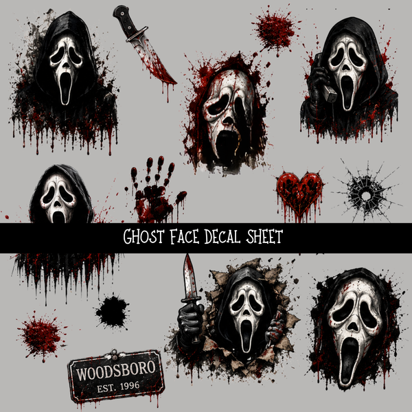 Ghost Face- Uvdtf Decal Sheet