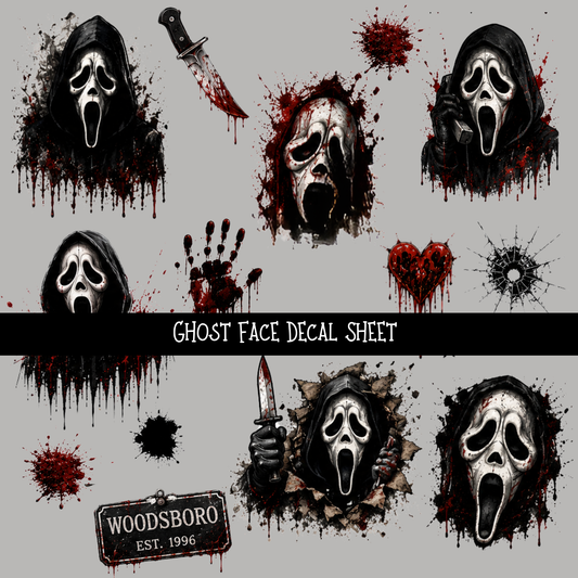 Ghost Face- Uvdtf Decal Sheet