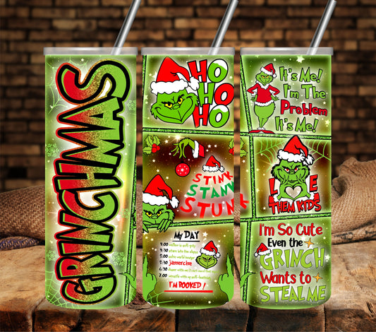 I'm the problem Grinch vinyl tumbler wraps