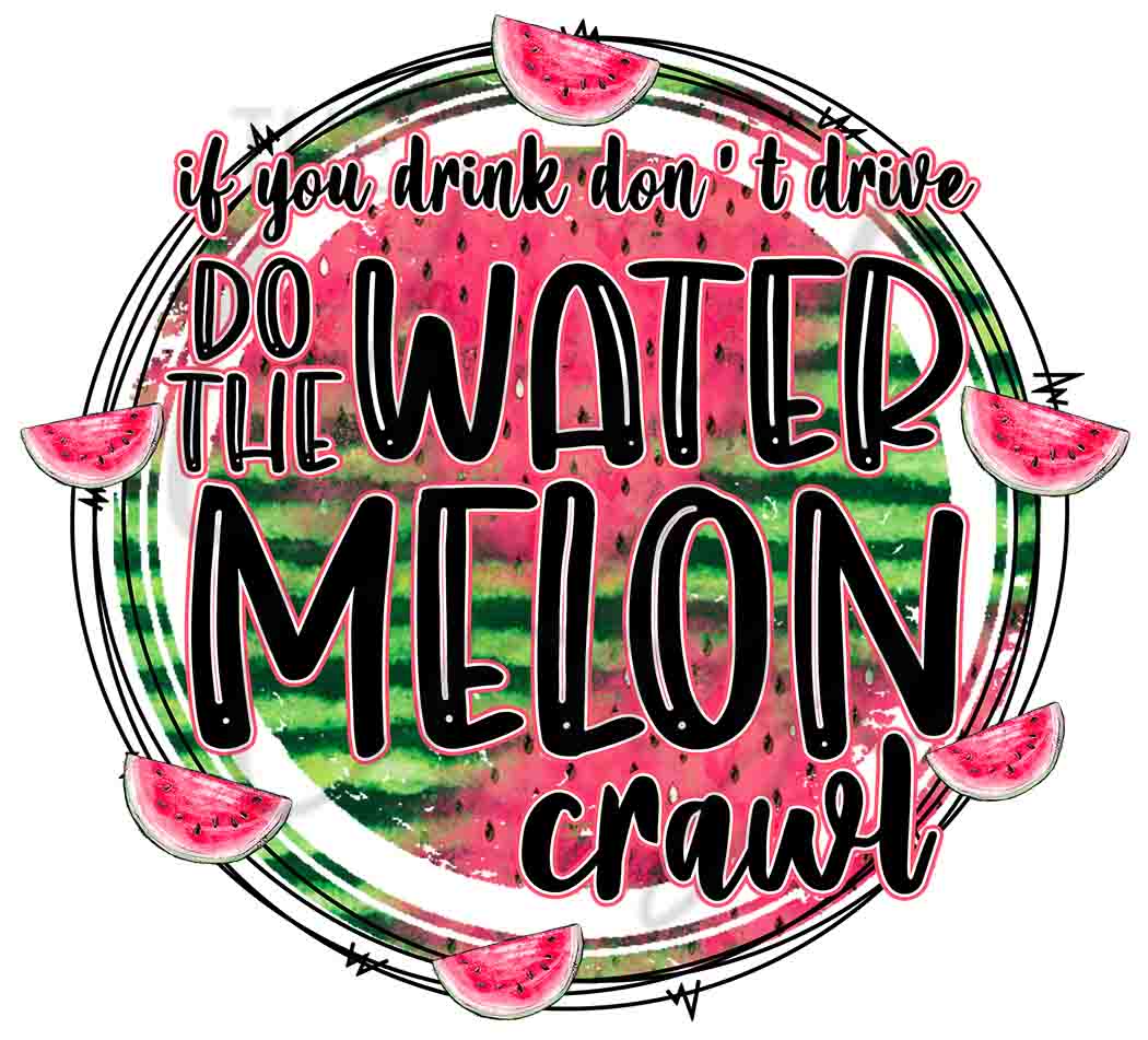 Watermelon Crawl Circle - UV DTF Decal