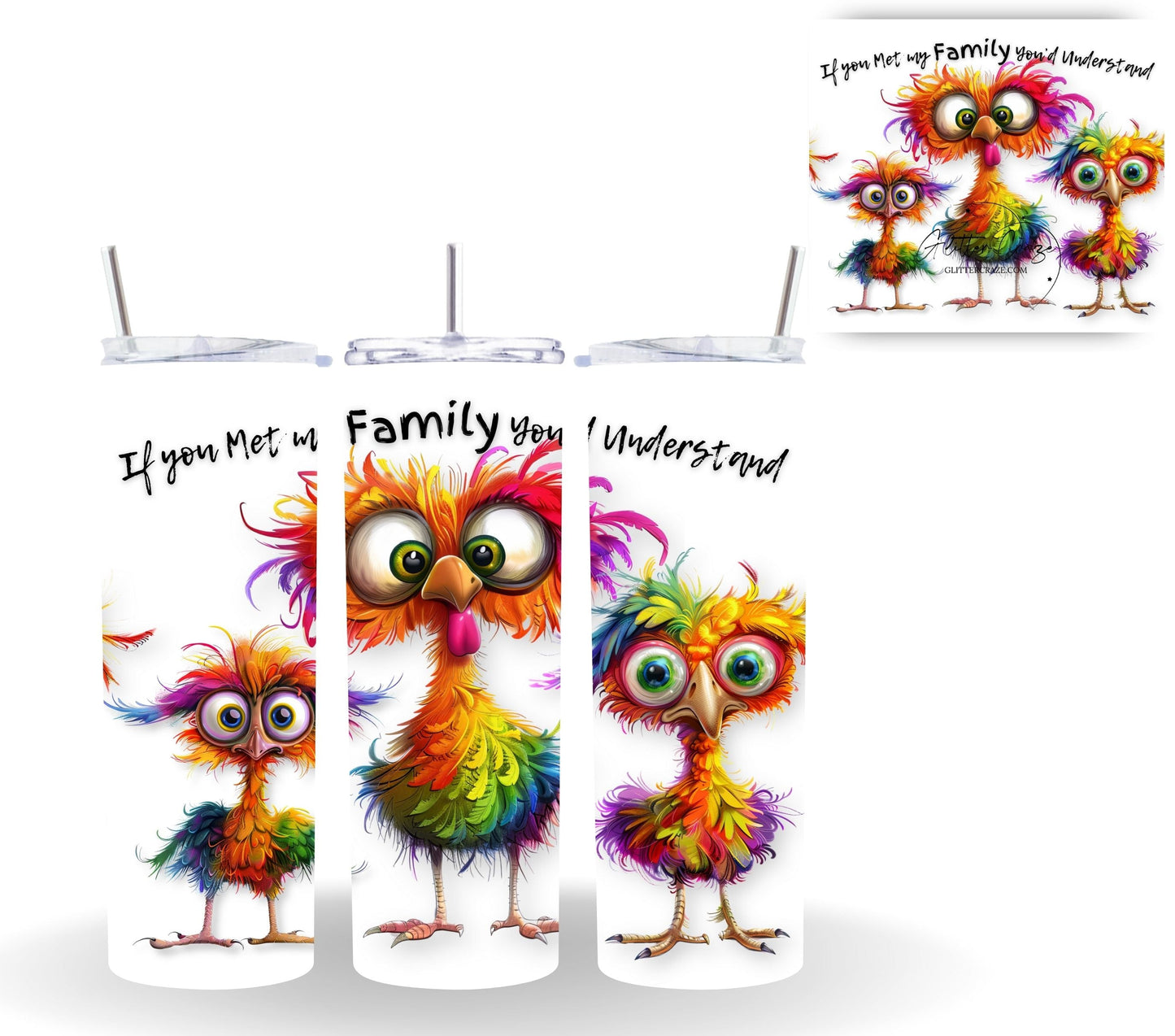 Crazy Birds - Adhesive Vinyl Wrap - 18 Designs