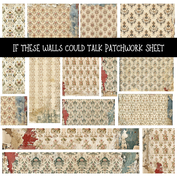 If these walls could talk Patchwork precut vinyl sheet available in 12x12 or 6x6 sizes
