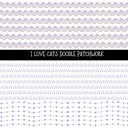 I love cats Doodle Patchwork Set
