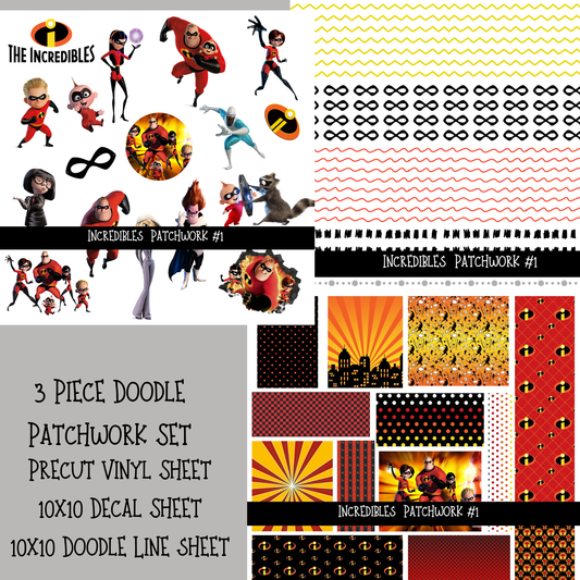 Incredibles Doodle Patchwork Set (2 variations)