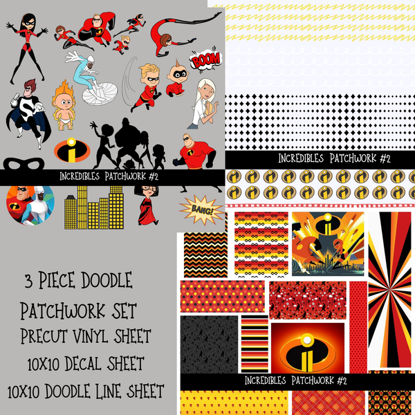 Incredibles Doodle Patchwork Set (2 variations)