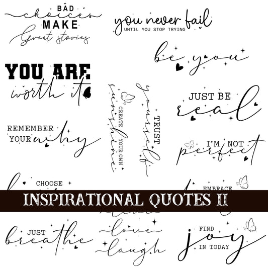 Inspirational Quotes 11 UV DTF Decal Sheets