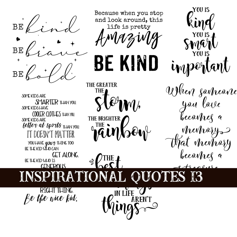Inspirational Quotes 13 UV DTF Decal Sheets – 3D Undercover