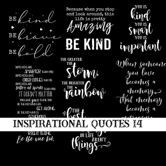 Inspirational Quotes 14 UV DTF Decal Sheets