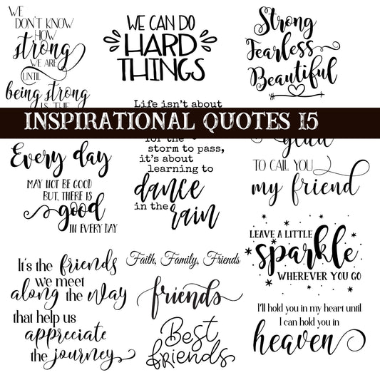 Inspirational Quotes 15 UV DTF Decal Sheets