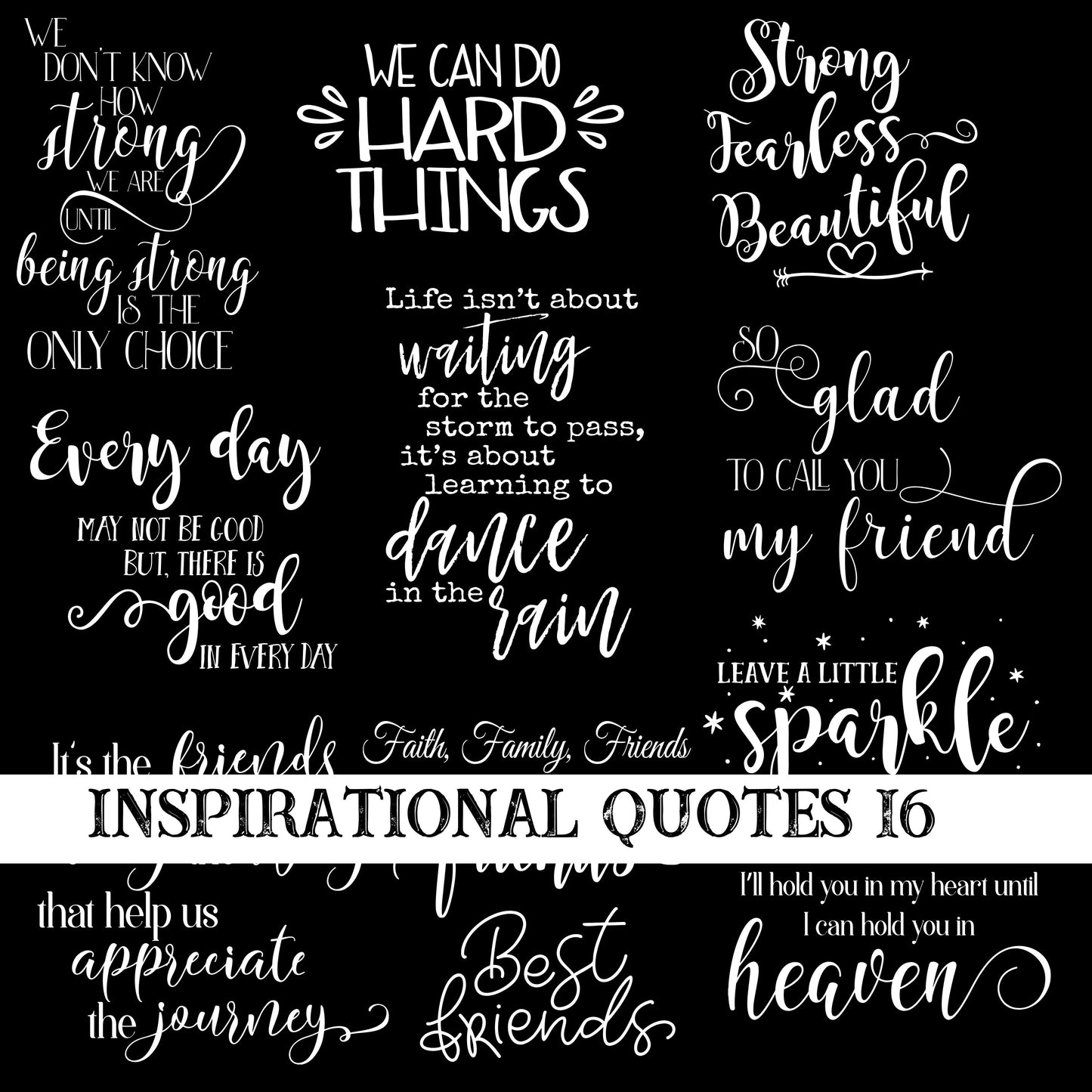 Inspirational Quotes 16 UV DTF Decal Sheets