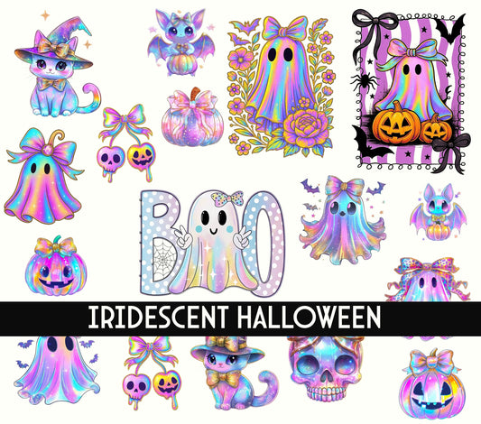 Iridescent Halloween UV DTF Decal Sheets
