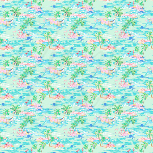 Island Flamingos-  Adhesive Vinyl Sheets