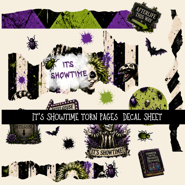 Showtime Torn Pages - UV DTF Decal sheet