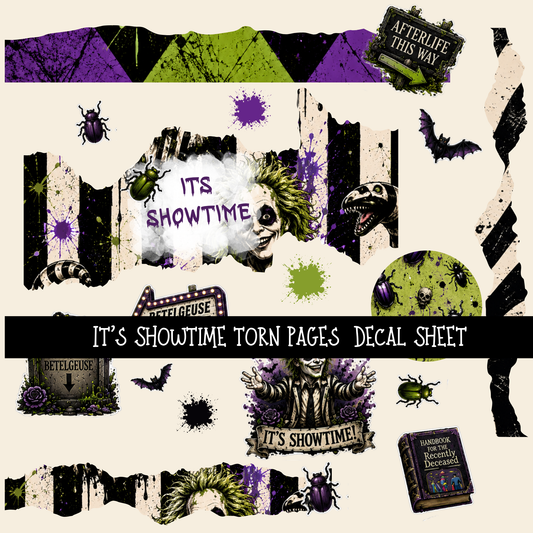 Showtime Torn Pages - UV DTF Decal sheet