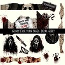 Ghost Face Torn Pages - UV DTF Decal sheet