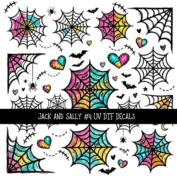 Jack and Sally Torn Pages UV DTF Decal sheets 6 designs available